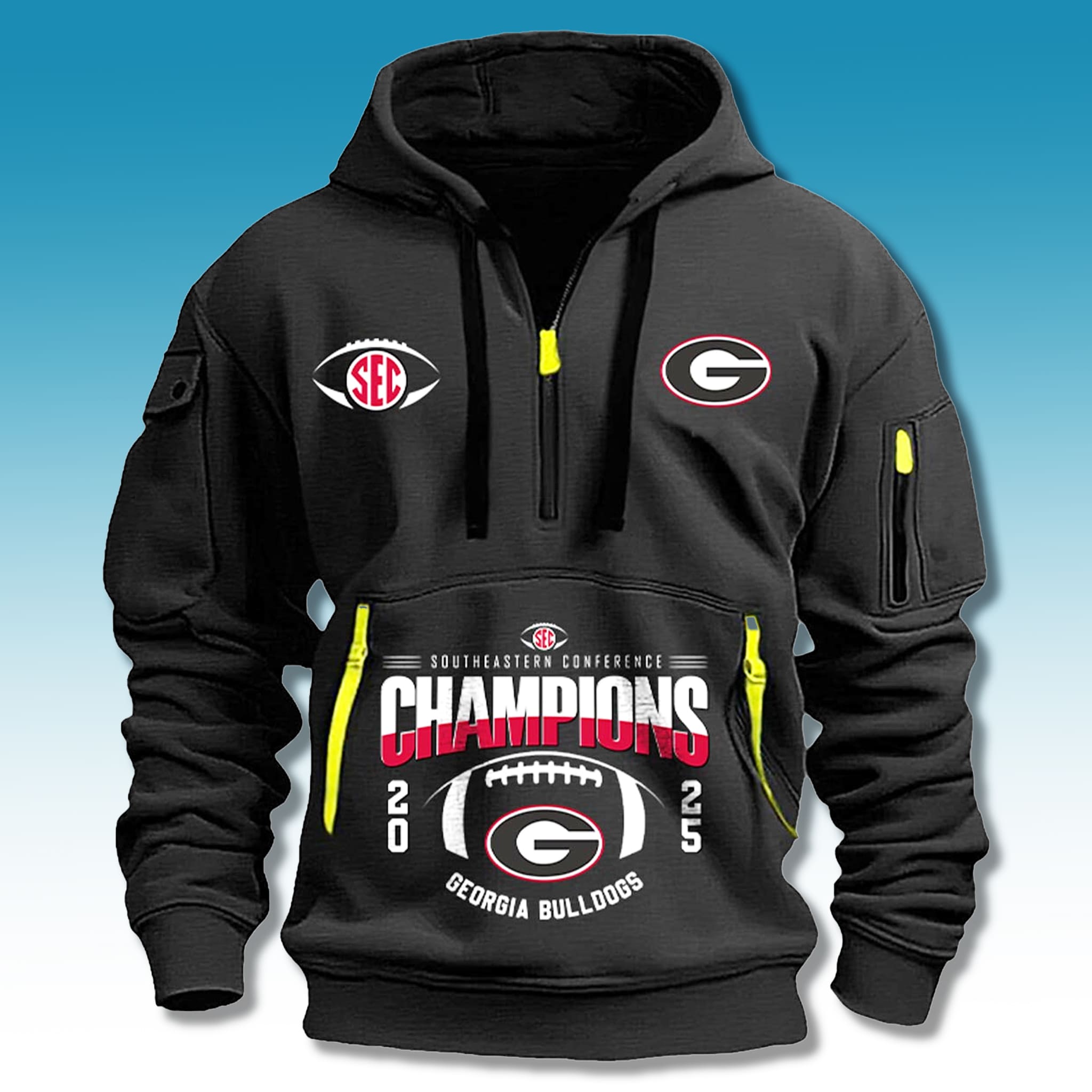 UGA Bulldogs SEC Champions 2025 Zip Hoodie UGA Bulldogs SEC Champions 2025 Zip Hoodie