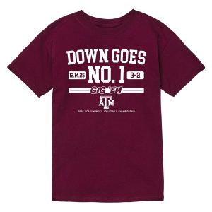Texas AM Volleyball Down Goes No 1 Gig em Shirt 15