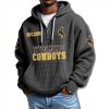 Wyoming Cowboys EST 1893 Waffle Quarter Zip Hoodie 1