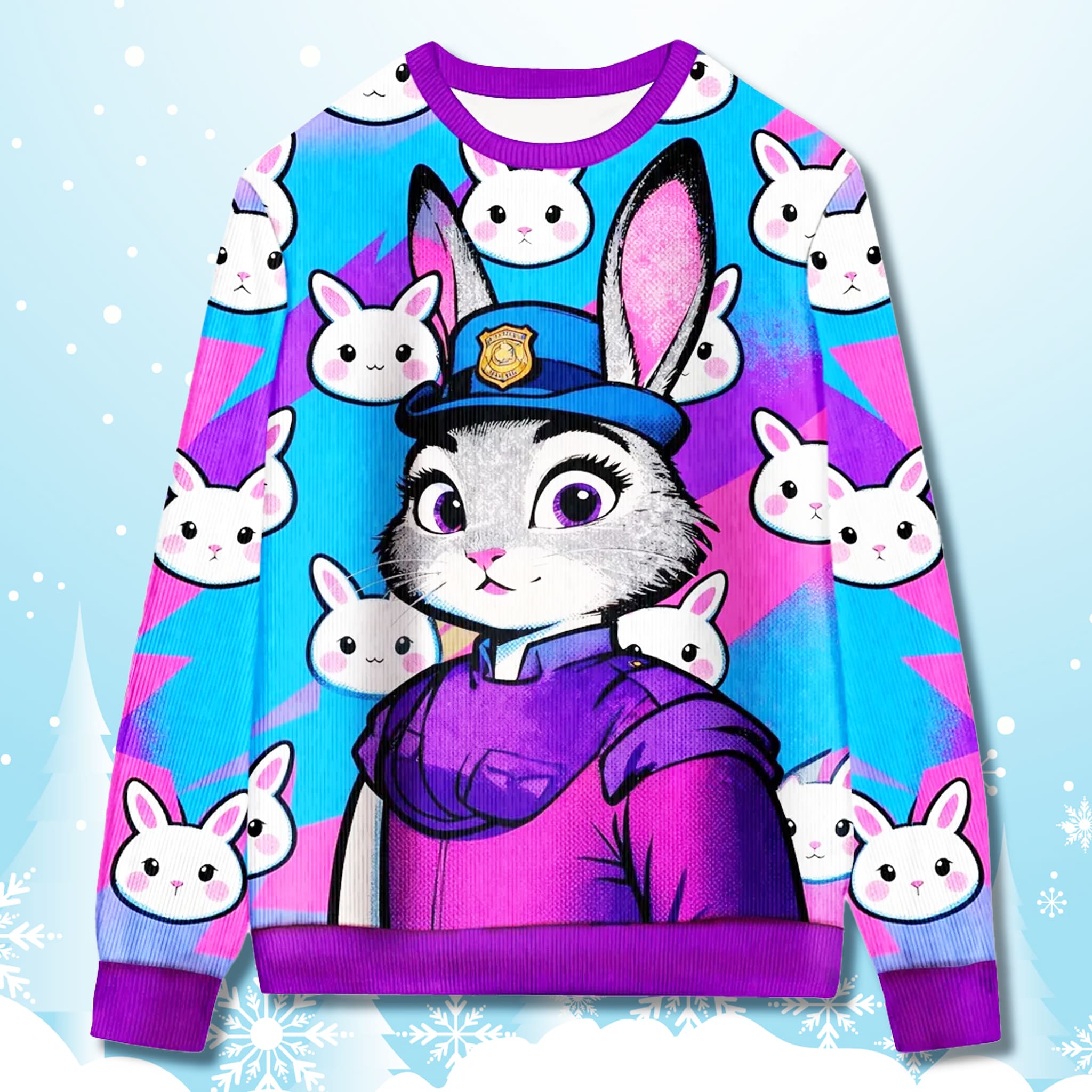 Zootopia 2 Judy Hopps Ugly Christmas Sweater 1 Zootopia 2 Judy Hopps Ugly Christmas Sweater 1