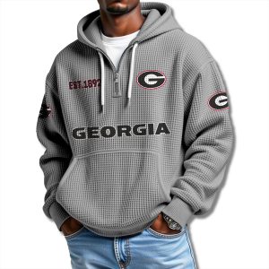 Georgia Bulldogs Waffle Quarter Zip Hoodie 2025 1