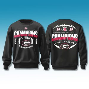 Georgia Football x Sec Champions 2025 Black Hoodie 1