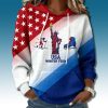 American Flag USA Winter Team Italy 2026 Waffle Hoodie 1