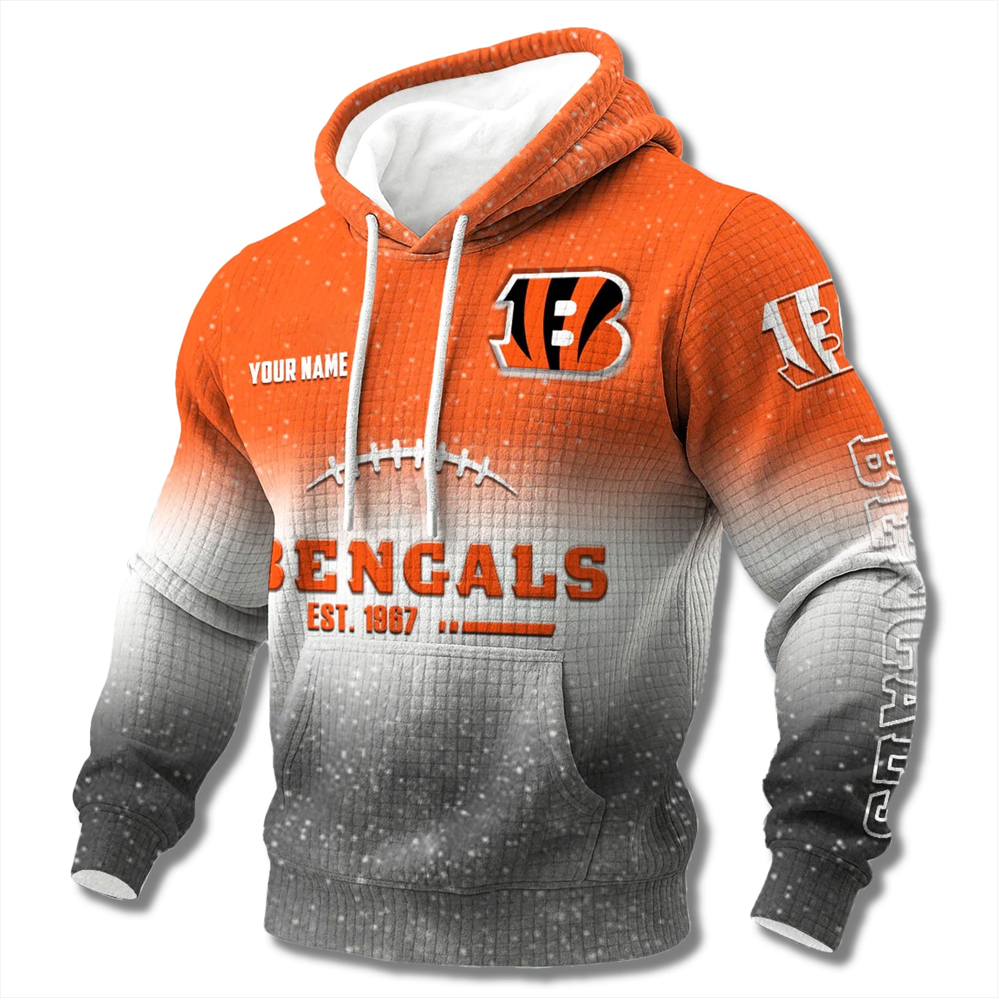 Bengals EST 1967 Gradient Waffle Hoodie 2 Bengals EST 1967 Gradient Waffle Hoodie