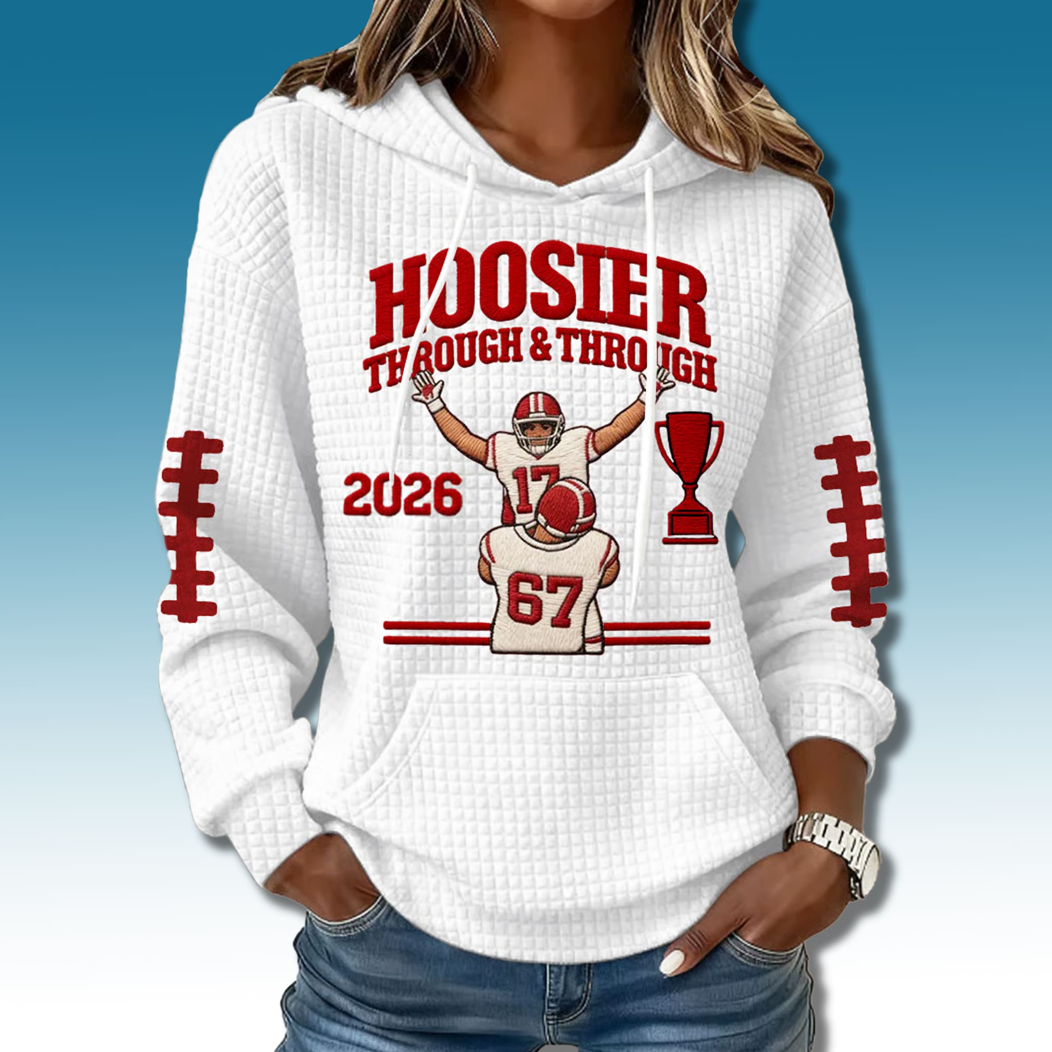 Hoosiers Through and Through National Champions Waffle Hoodie 1 Hoosiers Through and Through National Champions Waffle Hoodie 1