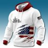 In God We Trust Cross Patriotic Waffle Hoodie 1