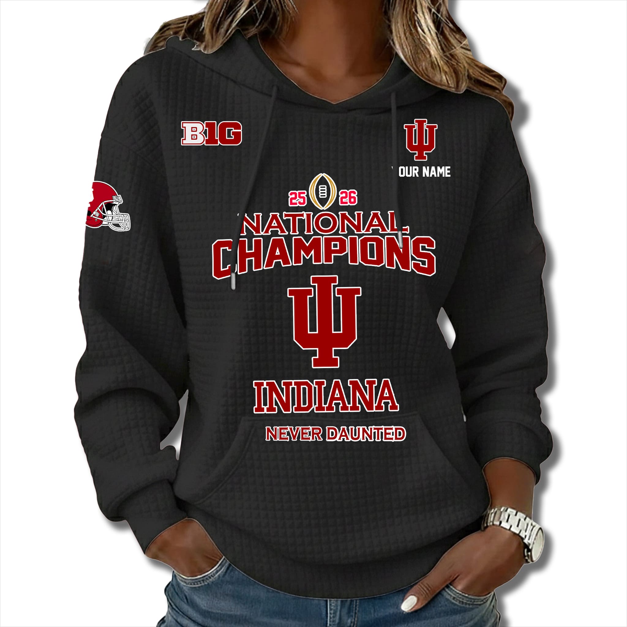 Indiana Hoosiers 2025-2026 National Championship Waffle Hoodie 4 Indiana Hoosiers 2025 2026 National Championship Waffle Hoodie