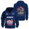 NE Patriots 12-Time AFC Championship Quarter Zip Hoodie 5 NE Patriots 12 Time AFC Championship Quarter Zip Hoodie