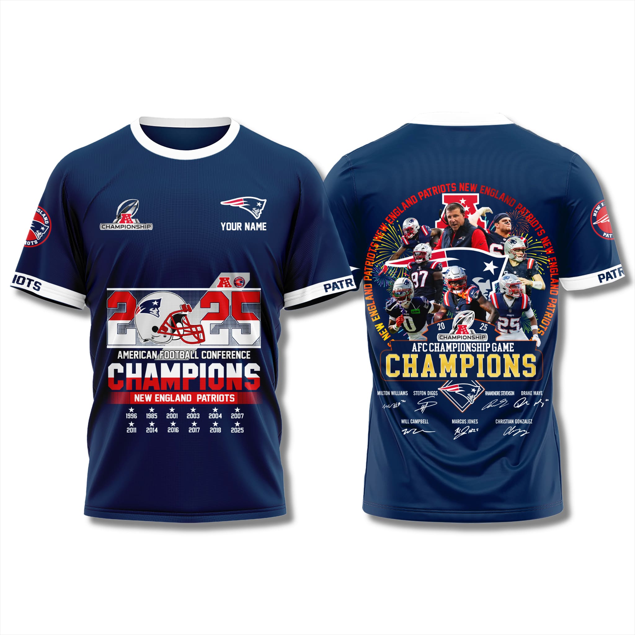 NE Patriots 12x AFC Champions Custom Shirt NE Patriots 12x AFC Champions Custom Shirt