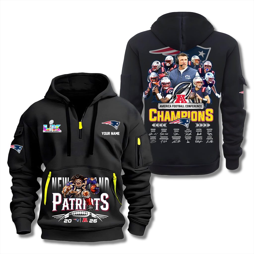 Patriots AFC Champions SBLX Quarter Zip Hoodie