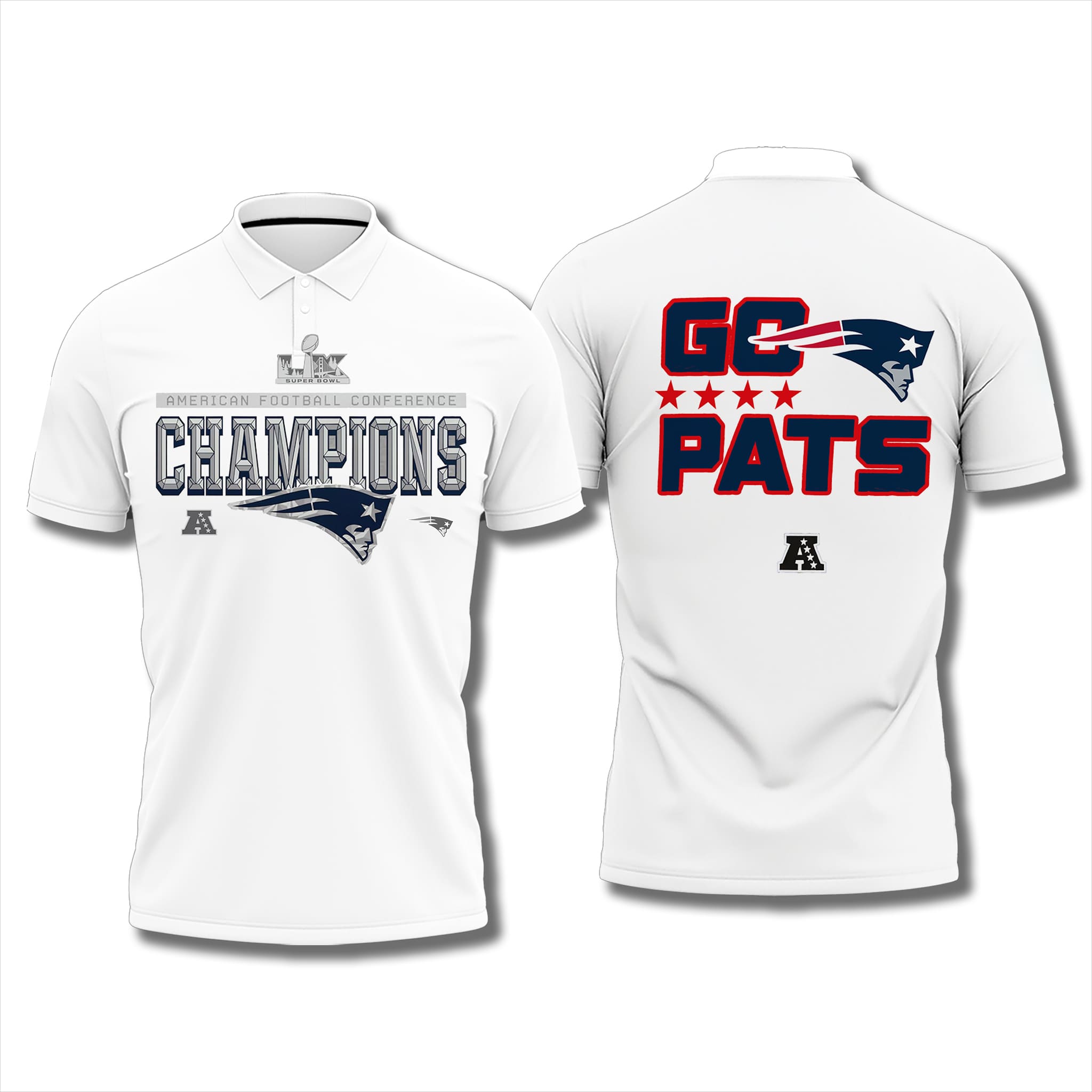 Patriots AFC Championship Go Pats Polo Shirt 1 Patriots AFC Championship Go Pats Polo Shirt 1