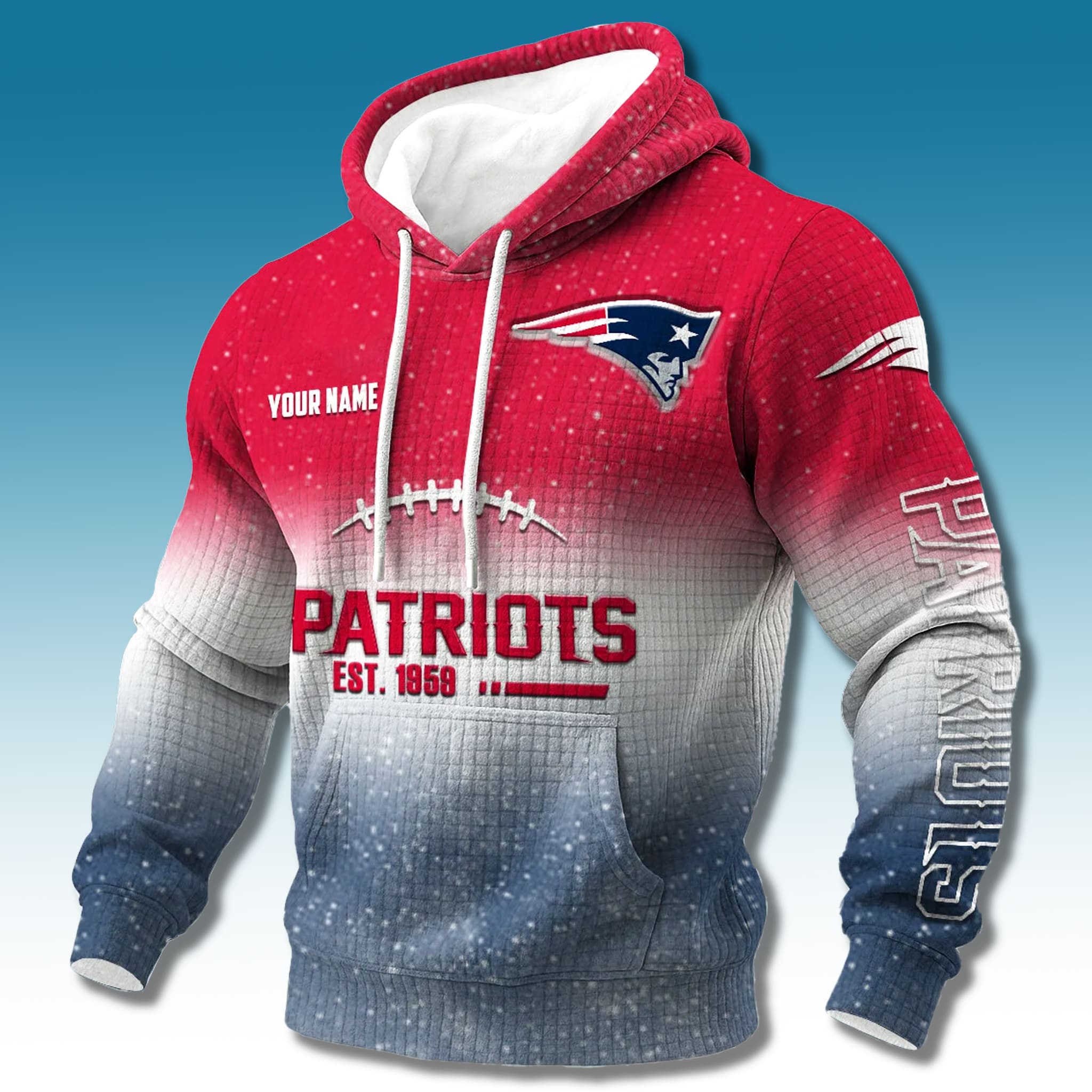 Patriots EST 1959 Gradient Waffle Hoodie 1 Patriots EST 1959 Gradient Waffle Hoodie 1