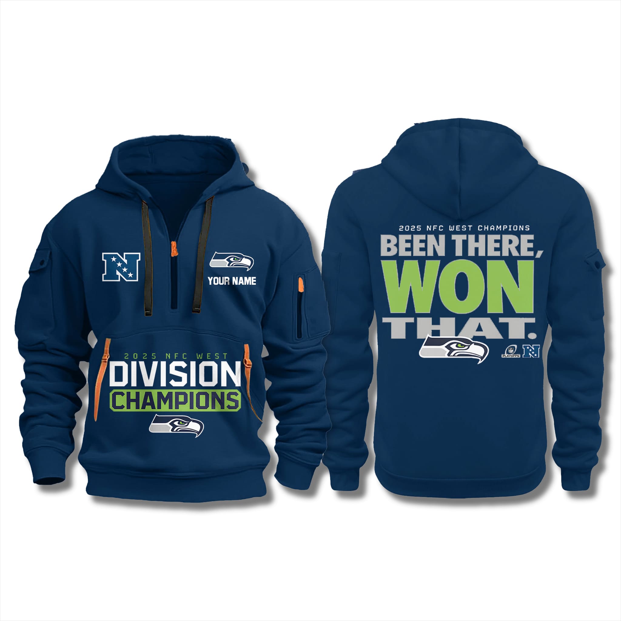Seahawks 2025 Division Champions Quarter Zip Hoodie 1 Seahawks 2025 Division Champions Quarter Zip Hoodie 1