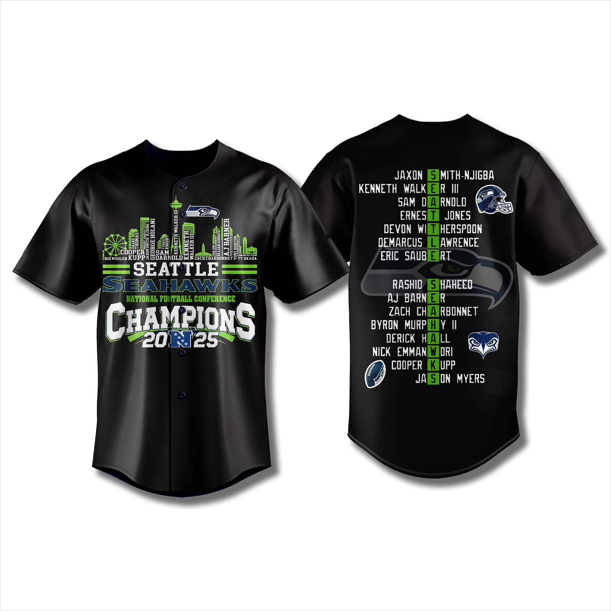 Seahawks 2025 NFC Championship Baseball Jersey Seahawks 2025 NFC Championship Baseball Jersey