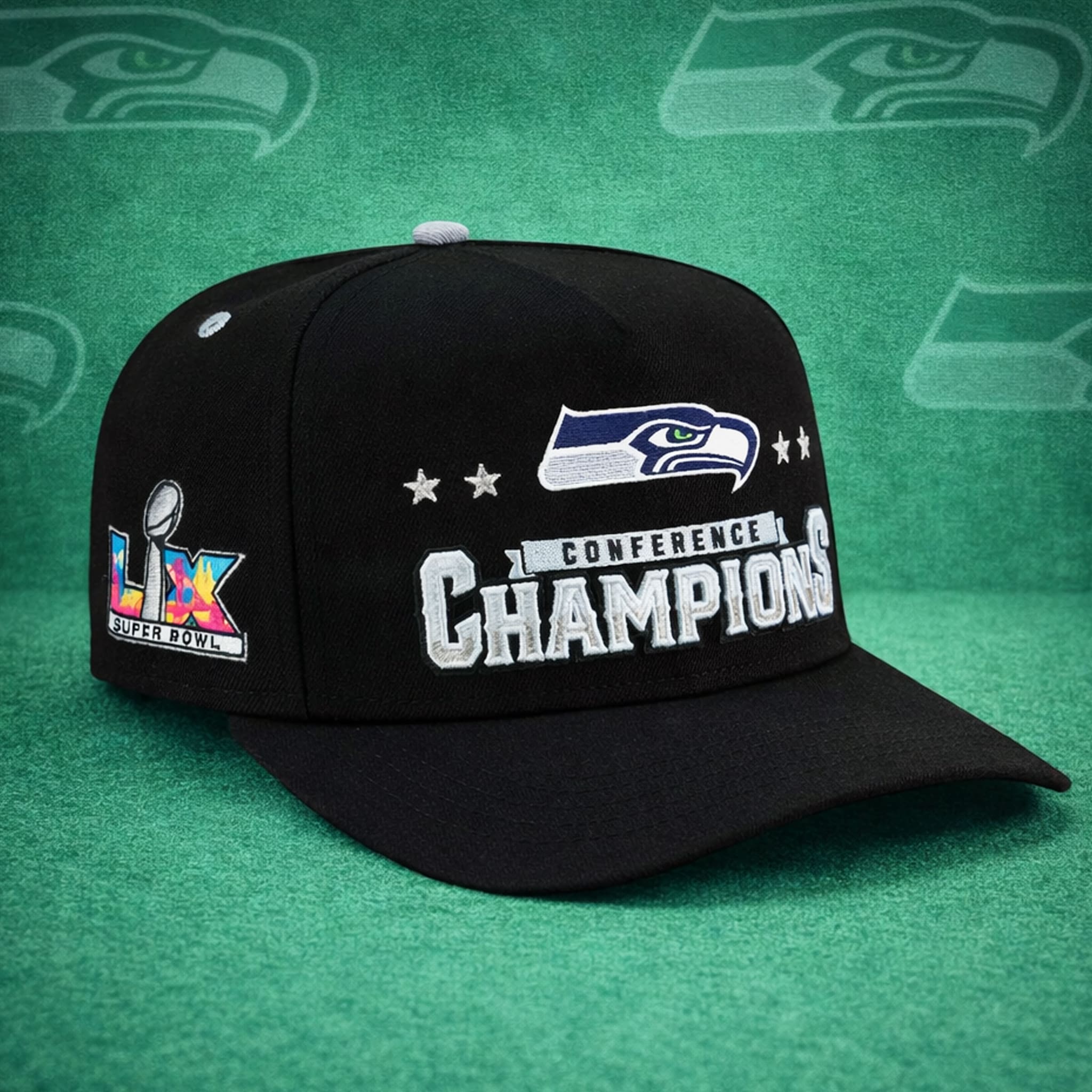 Seahawks 2025 NFC Championship Black Hat Seahawks 2025 NFC Championship Black Hat