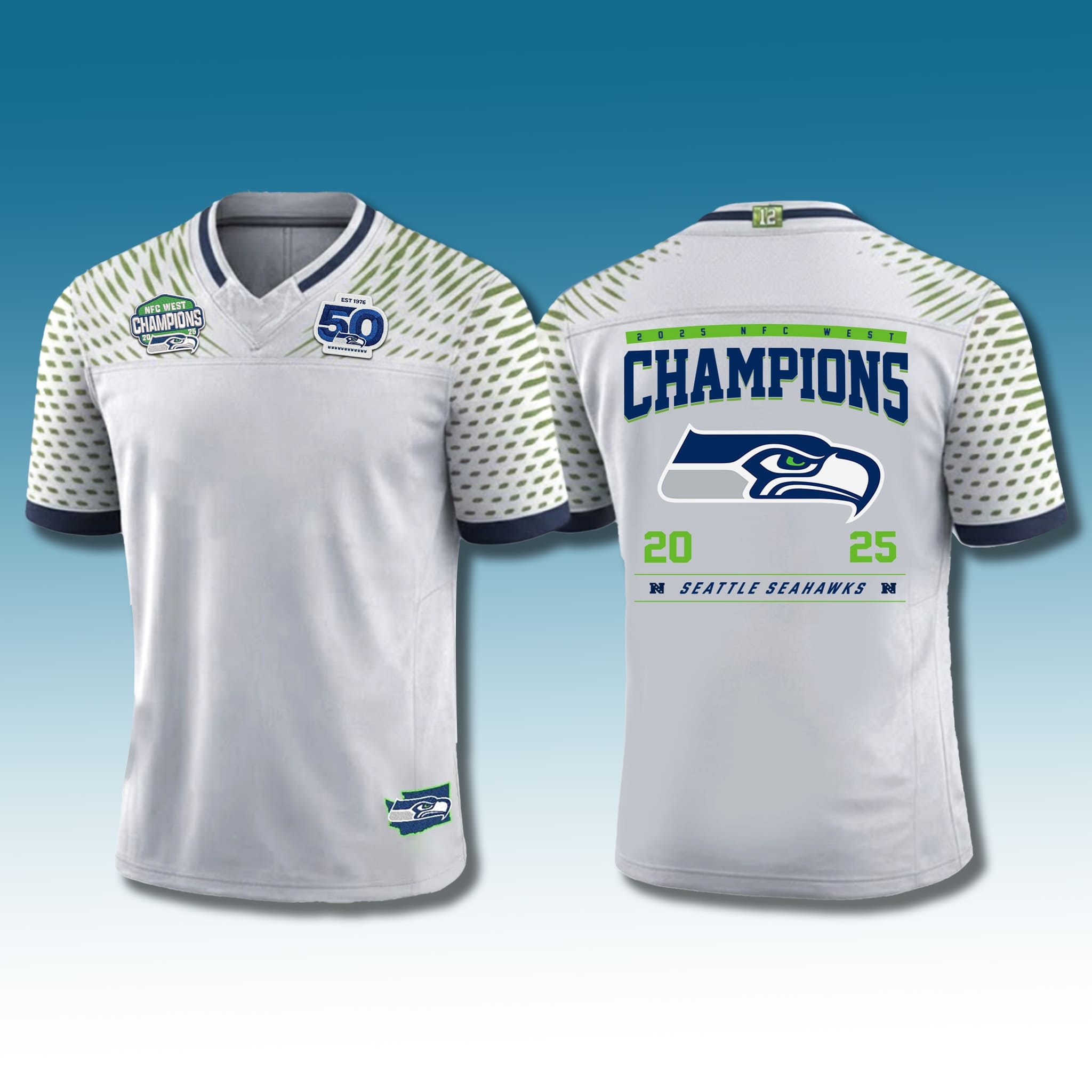 Seahawks 50th Anniversary NFC West Champions Jersey 3 Seahawks 50th Anniversary NFC West Champions Jersey 3