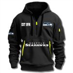 Seahawks Established 1976 Quarter Zip Hoodie