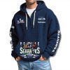 Seahawks NFC Champions SBLX Waffle Quarter Zip Hoodie 6 Seahawks NFC Champions SBLX Waffle Quarter Zip Hoodie 3