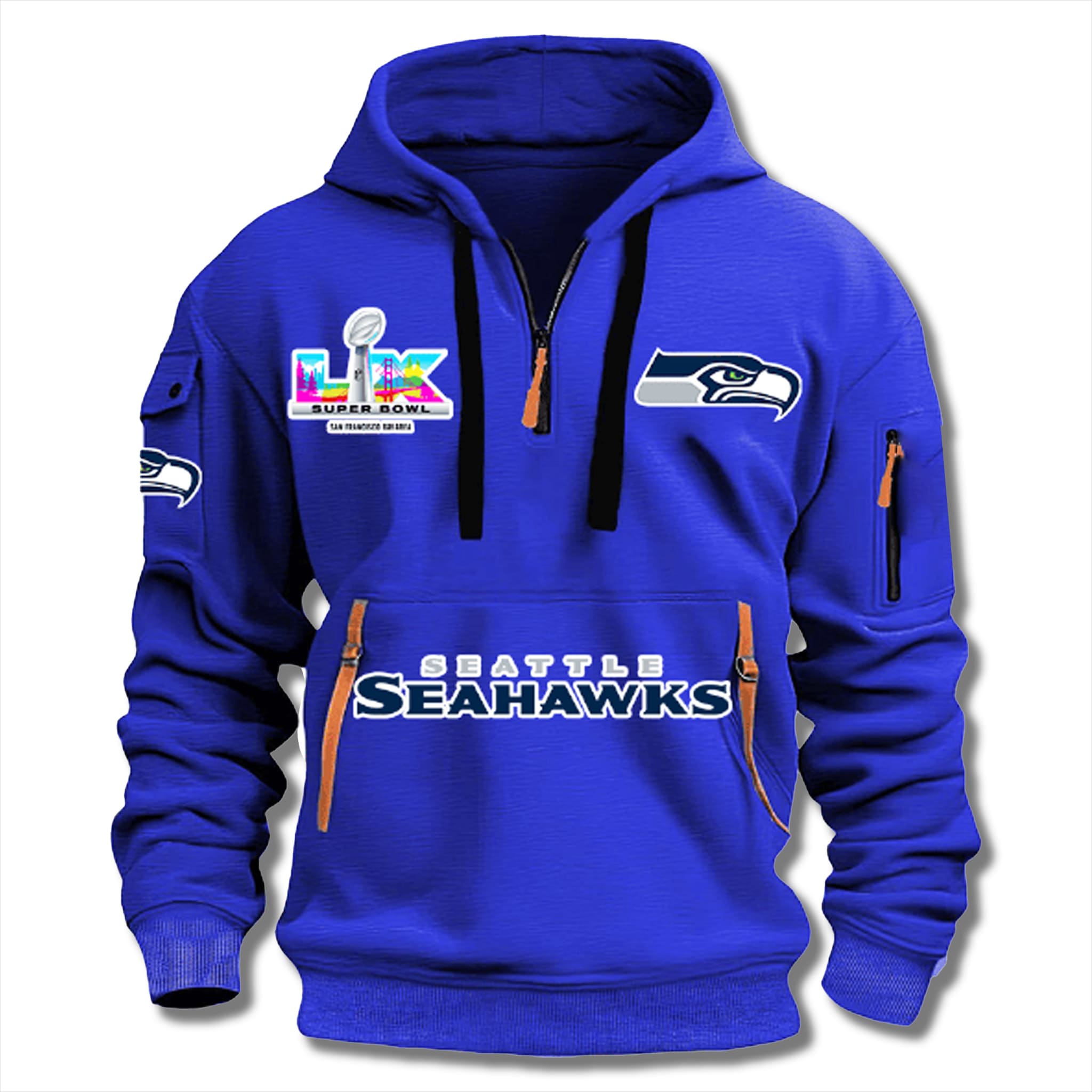 Seahawks SB LX 2026 Quarter Zip Hoodie 3 Seahawks SB LX 2026 Quarter Zip Hoodie 3