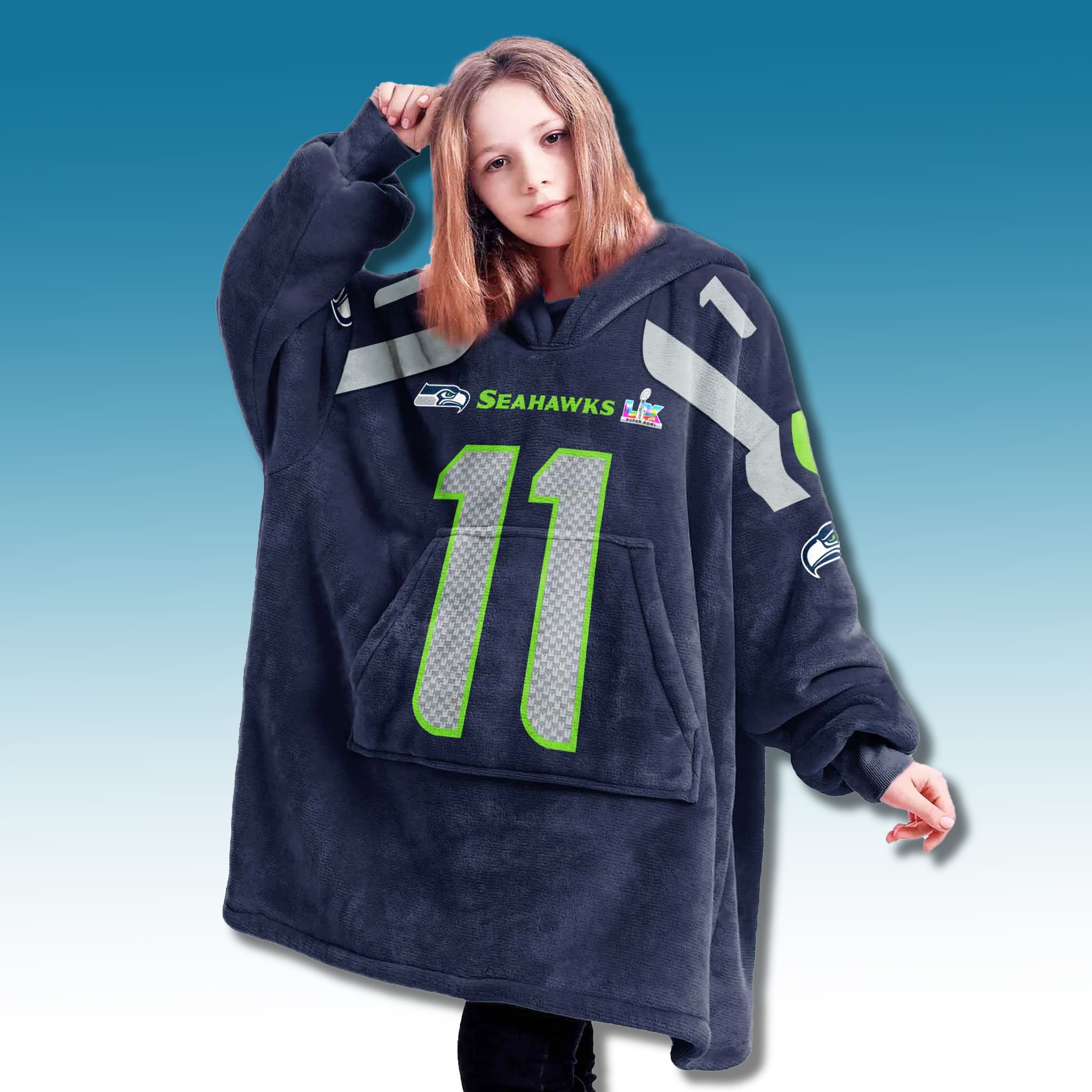 Seahawks Smith-Njigba 11 Super Bowl Blanket Hoodie 1 Seahawks Smith Njigba 11 Super Bowl Blanket Hoodie 1