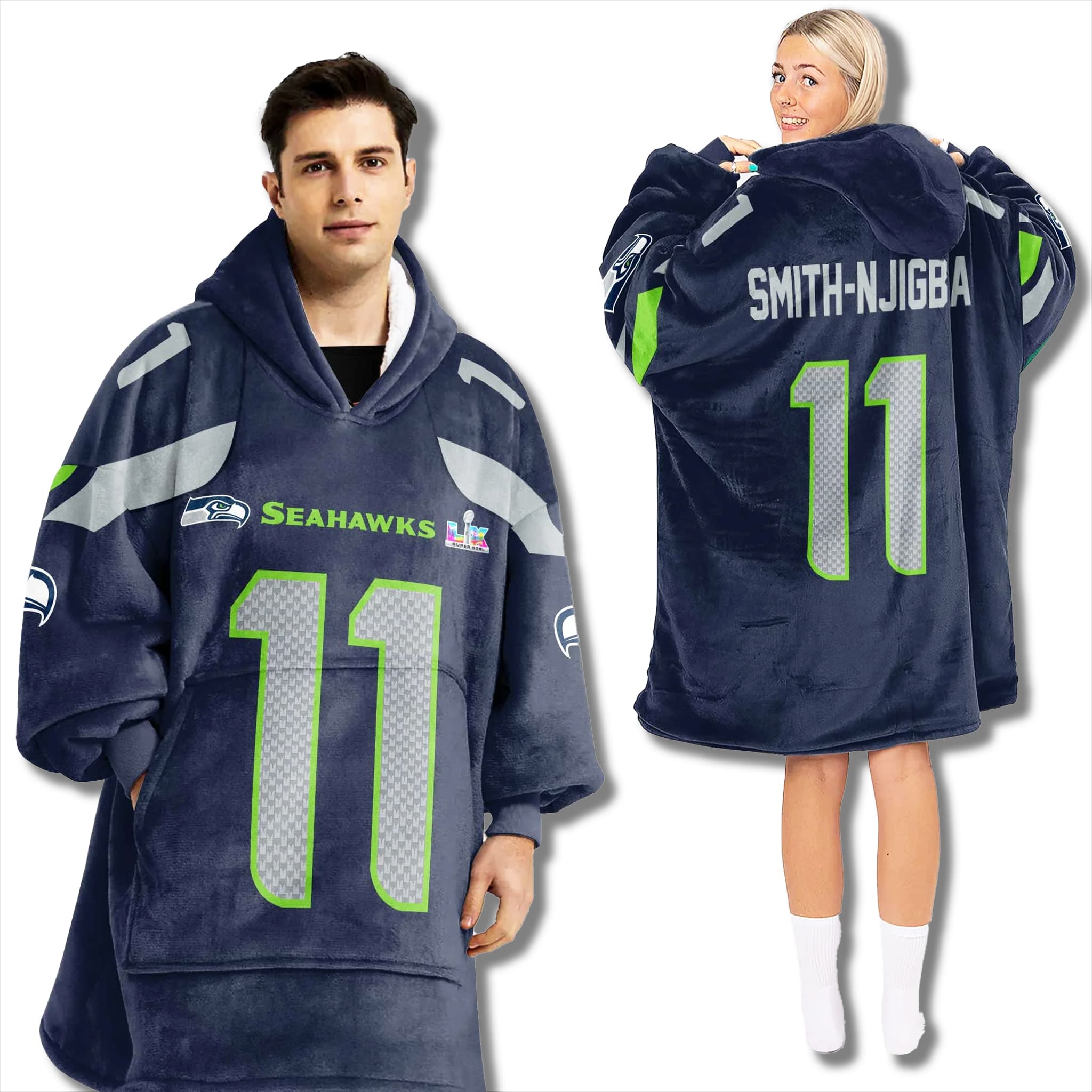 Seahawks Smith-Njigba 11 Super Bowl Blanket Hoodie 3 Seahawks Smith Njigba 11 Super Bowl Blanket Hoodie