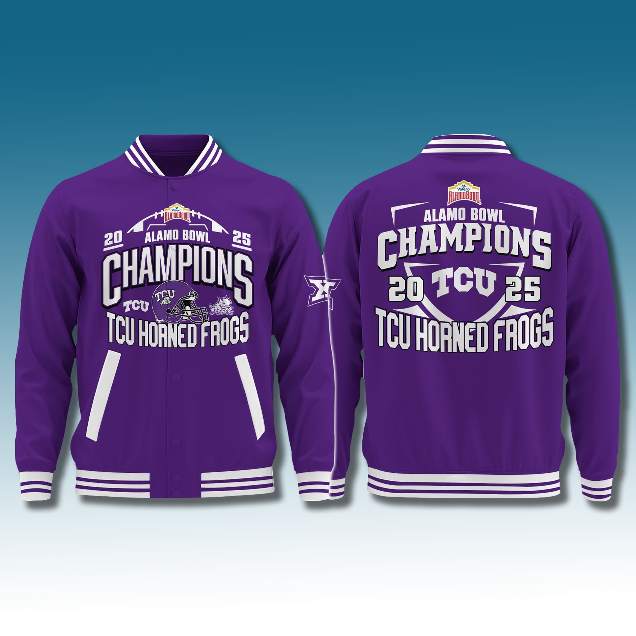 TCU Football 2025 Valero Alamo Bowl Champions Jacket 2 TCU Football 2025 Valero Alamo Bowl Champions Jacket