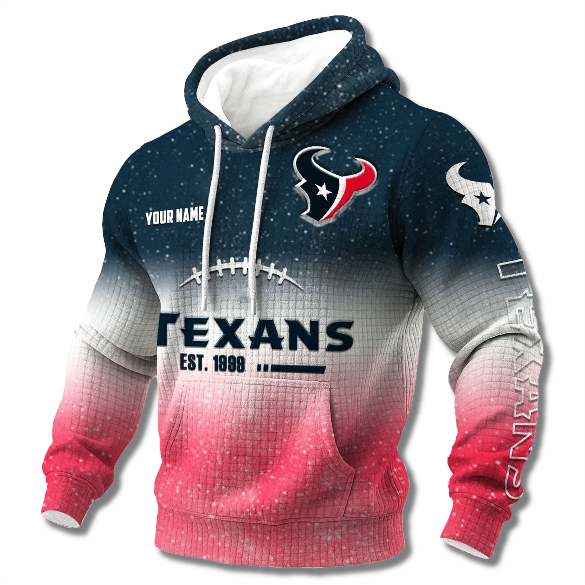 Texans EST 1999 Gradient Waffle Hoodie 1 Texans EST 1999 Gradient Waffle Hoodie 1