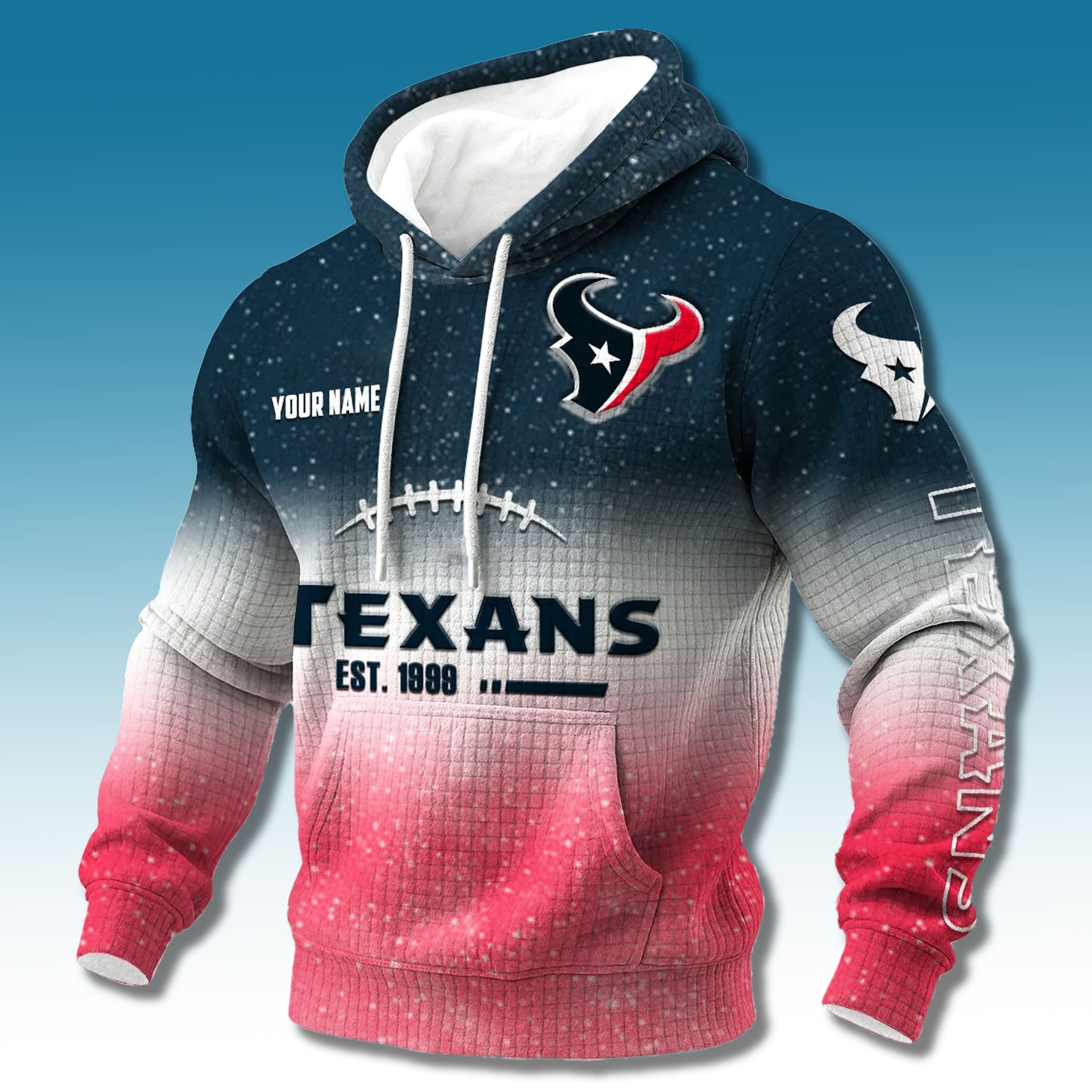 Texans EST 1999 Gradient Waffle Hoodie 2 Texans EST 1999 Gradient Waffle Hoodie
