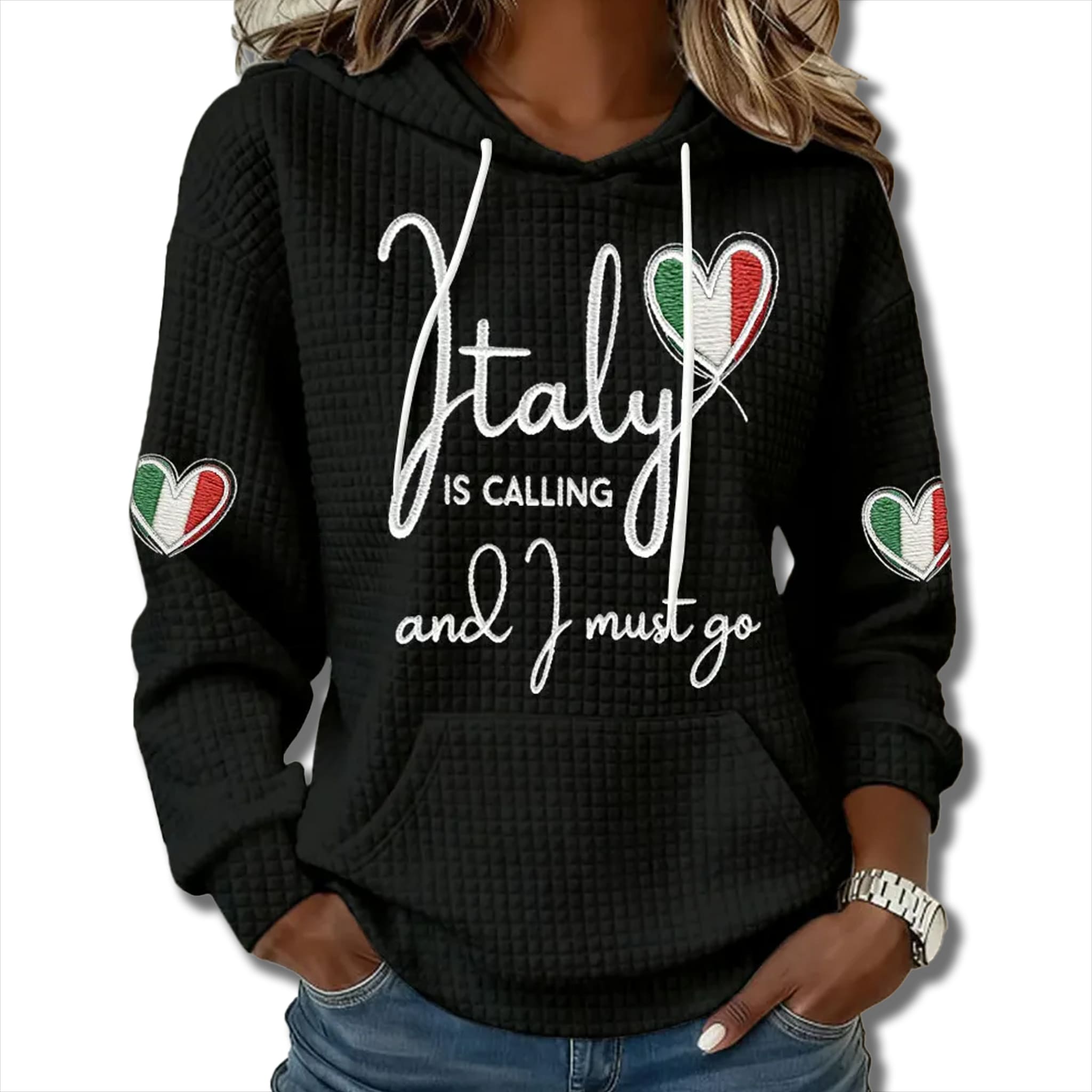 Winter Games 2026 Italy Is Calling And I Must Go Waffle Hoodie 1 Winter Games 2026 Italy Is Calling And I Must Go Waffle Hoodie 1