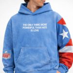 Bad Bunny The Only Thing More Powerful That Hate Is Love Puerto Rico Flag Hoodie