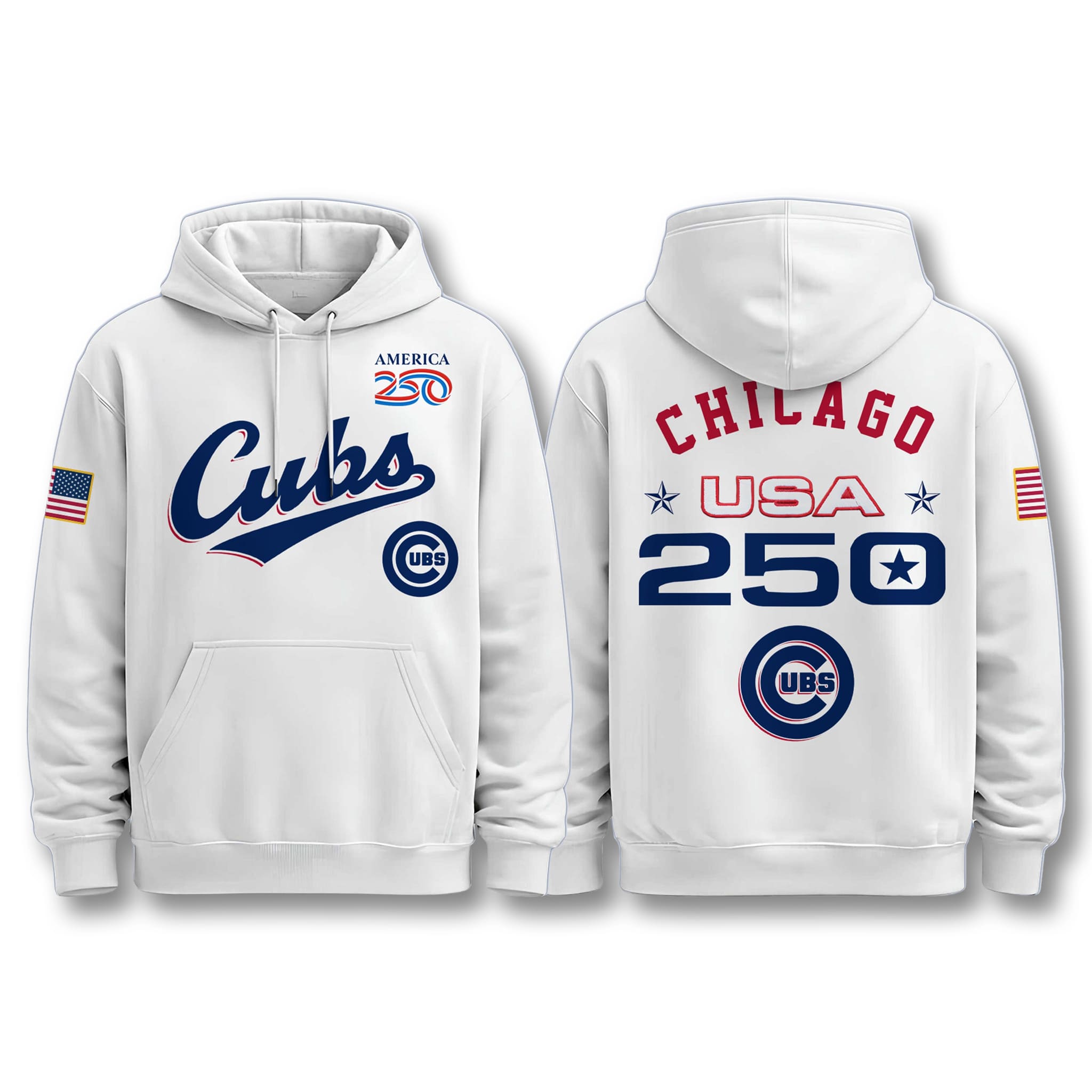 Chicago Cubs America 250 Birthday Hoodie 1 Chicago Cubs America 250 Birthday Hoodie 1