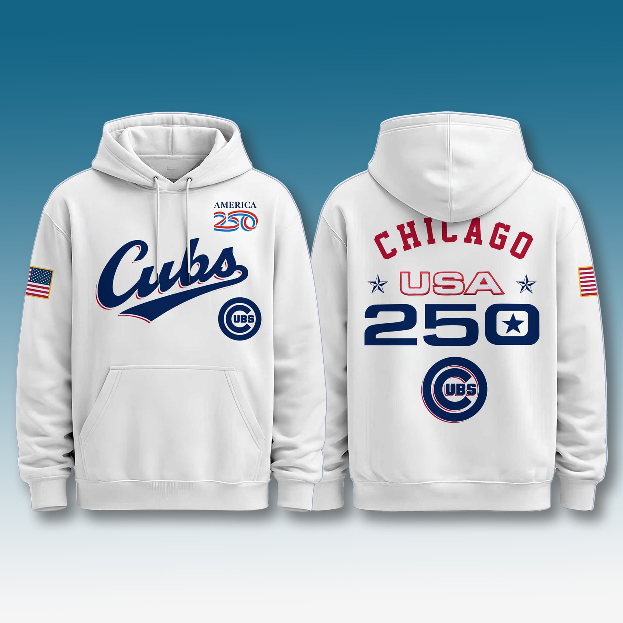 Chicago Cubs America 250 Birthday Hoodie 2 Chicago Cubs America 250 Birthday Hoodie 2