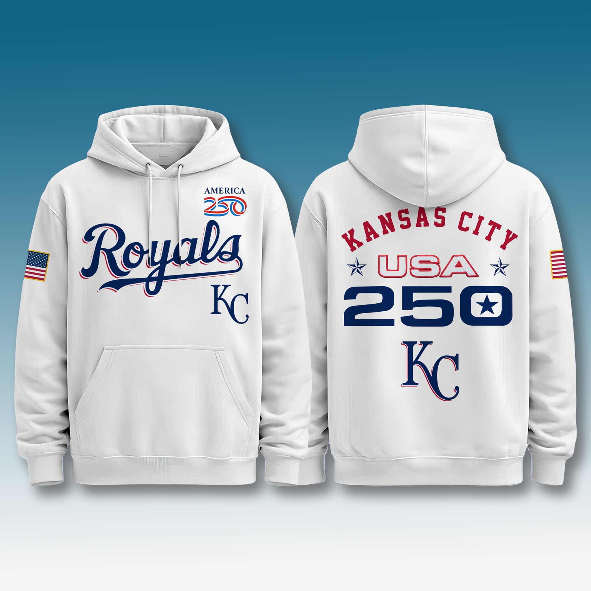 Kansas City Royals America 250 Birthday Hoodie 2 Kansas City Royals America 250 Birthday Hoodie 2