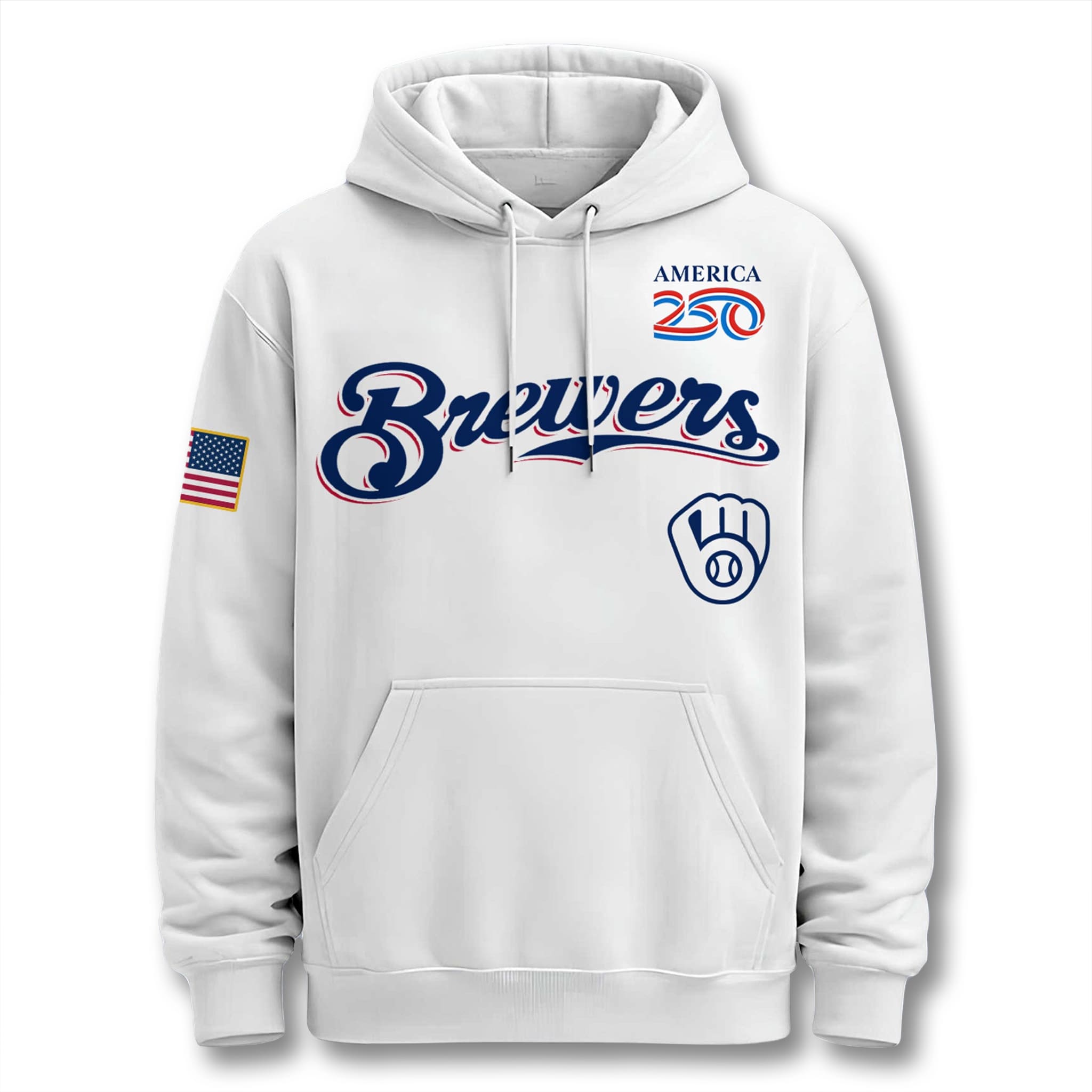 Milwaukee Brewers USA 250 Birthday Hoodie 2 Milwaukee Brewers USA 250 Birthday Hoodie 2