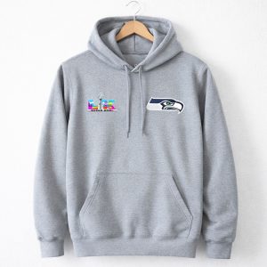 Seahawks Super Bowl LX Gray Hoodie