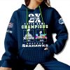 Seahawks 2X SuperBowl Champions 2014 2025 Waffle Hoodie 1