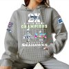 Seahawks 2X SuperBowl Champions 2014 2025 Waffle Hoodie 3