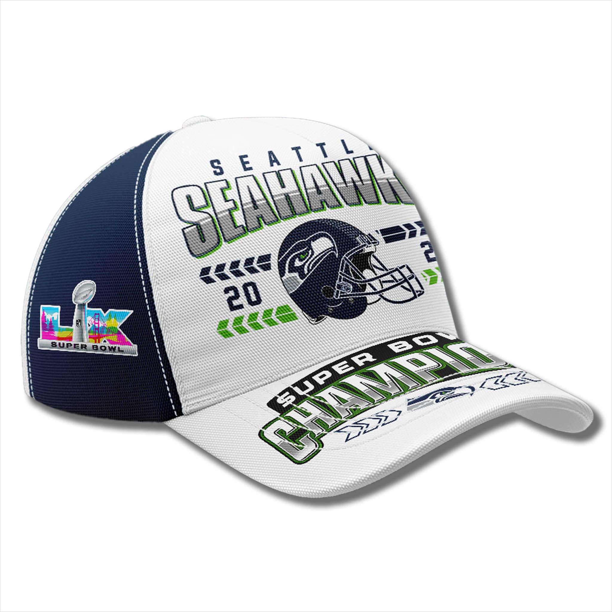 Seahawks SB Champions 2026 White Hat 1 Seahawks SB Champions 2026 White Hat 1