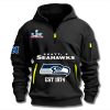 Seahawks Super Bowl LX Est 1974 Zip Hoodie 1