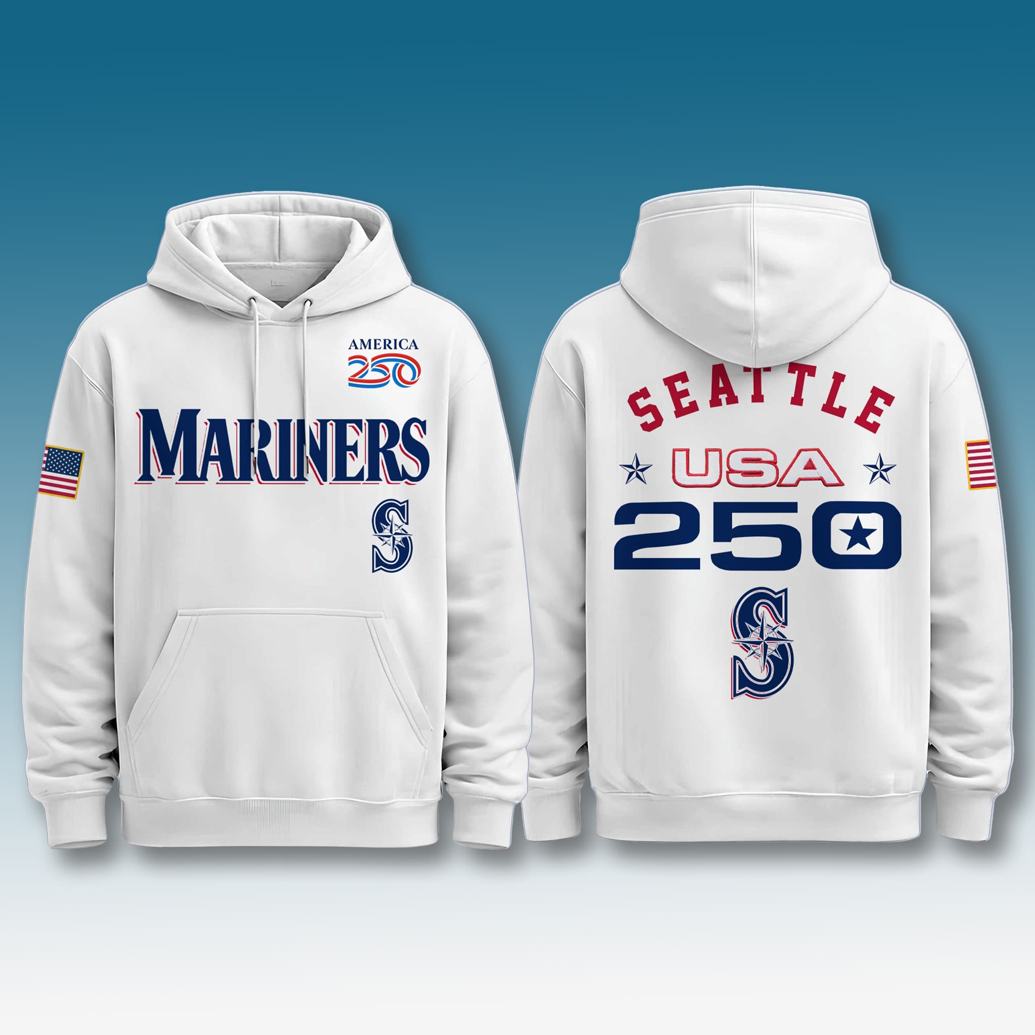Seattle Mariners USA 250 Birthday Hoodie 2 Seattle Mariners USA 250 Birthday Hoodie 2