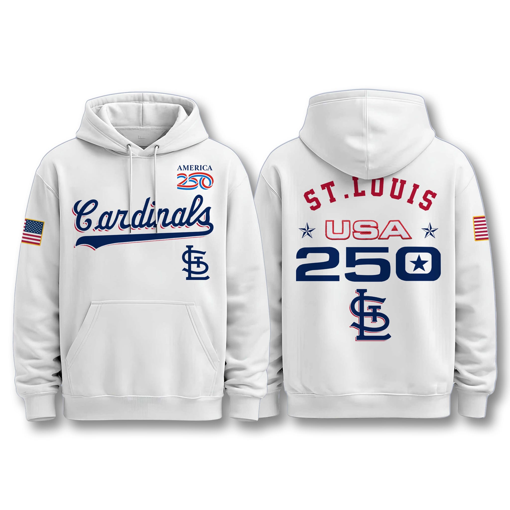 St Louis Cardinals USA 250 Birthday Hoodie 1 St Louis Cardinals USA 250 Birthday Hoodie 1