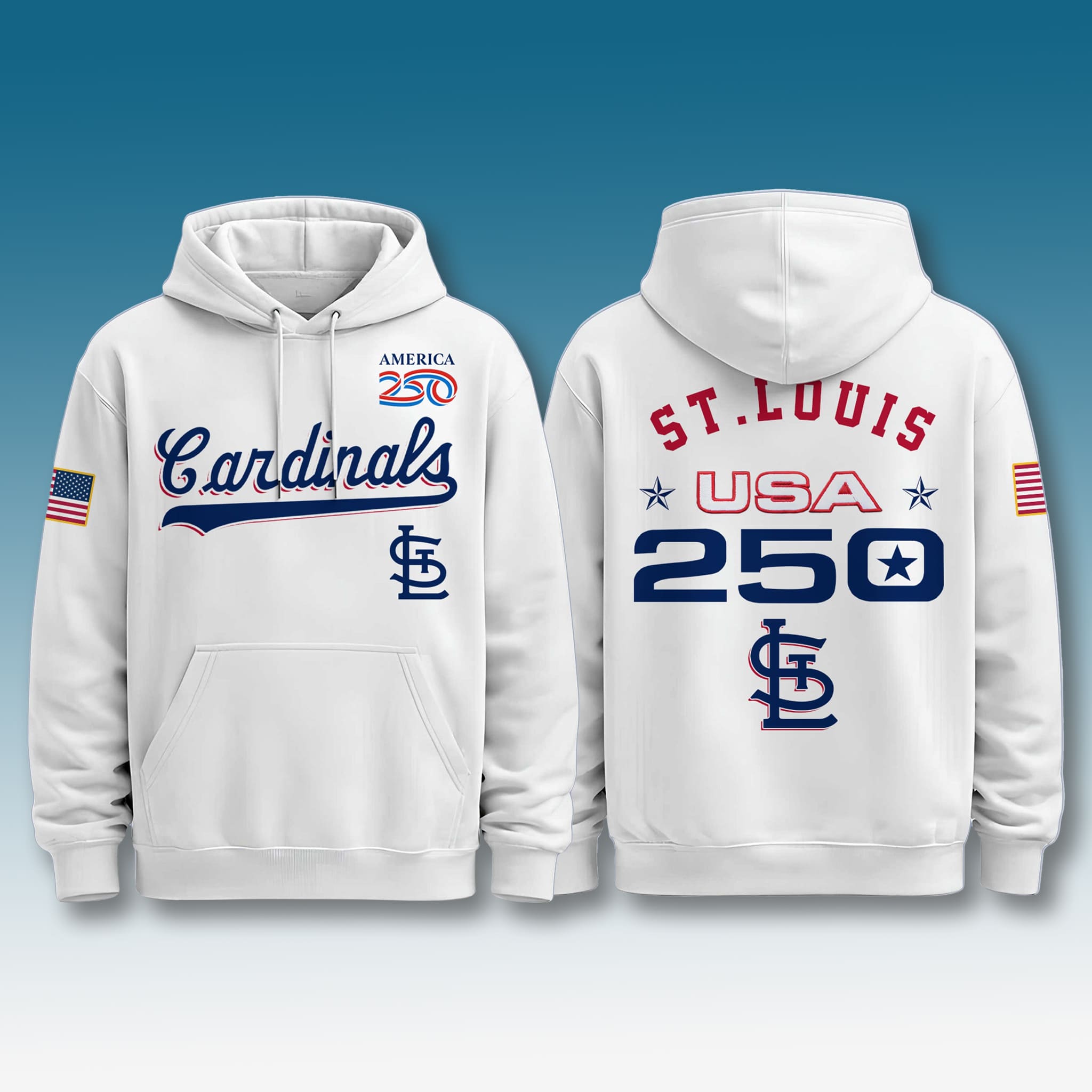 St Louis Cardinals USA 250 Birthday Hoodie 2 St Louis Cardinals USA 250 Birthday Hoodie 2
