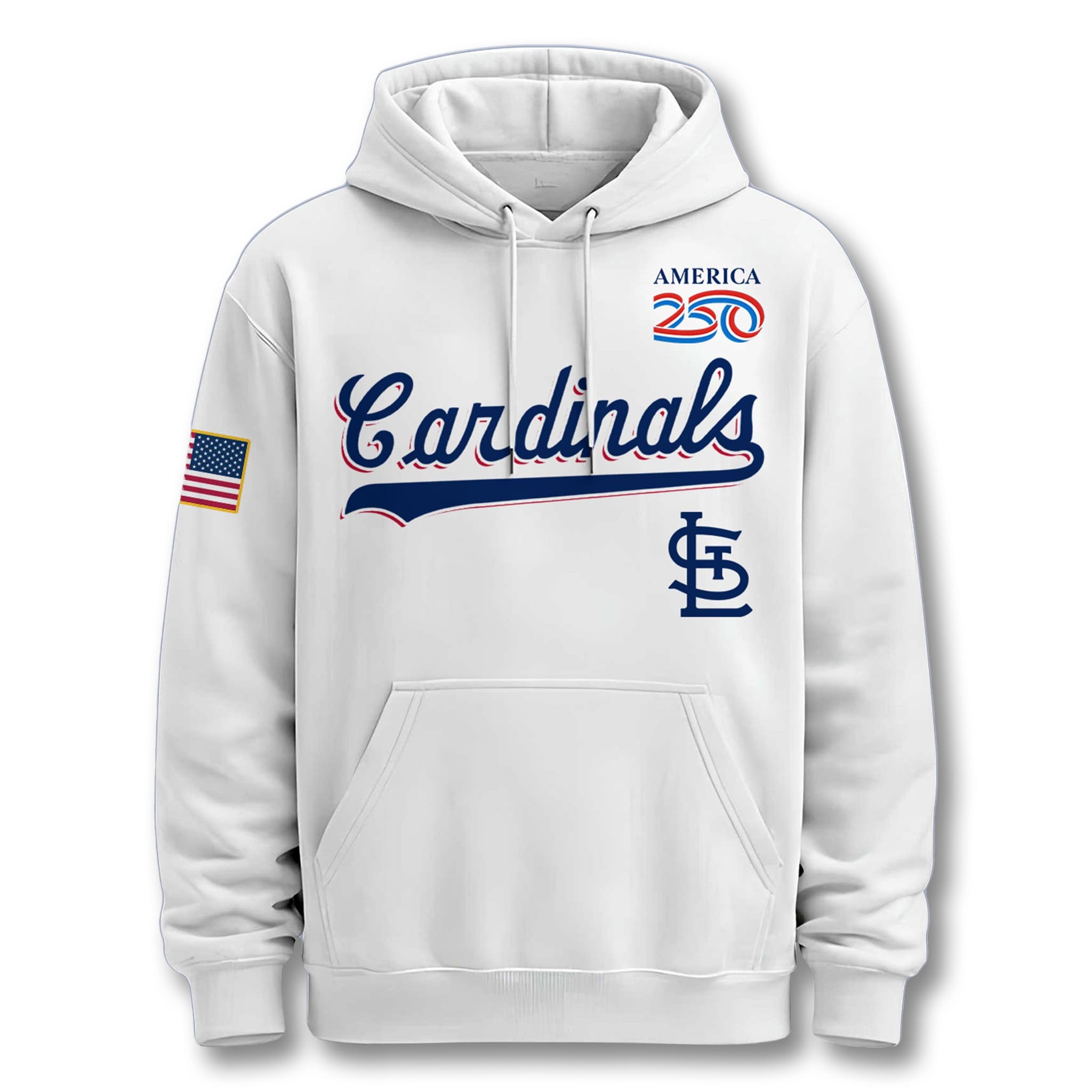 St Louis Cardinals USA 250 Birthday Hoodie 3 St Louis Cardinals USA 250 Birthday Hoodie 3
