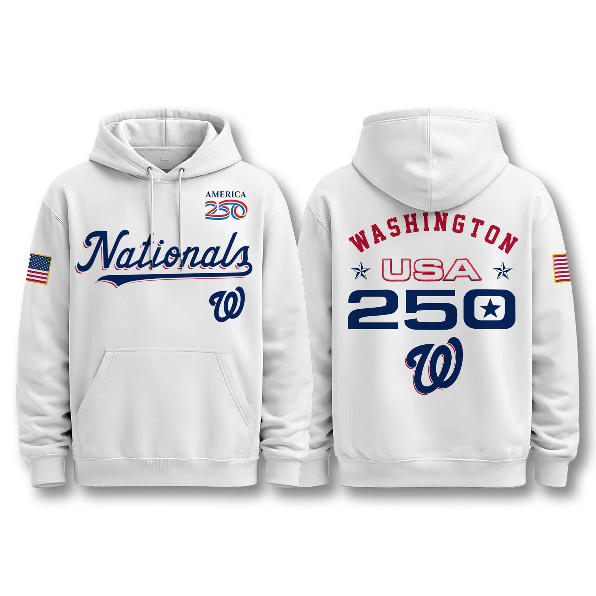 Washington Nationals USA 250 Birthday Hoodie 2 Washington Nationals USA 250 Birthday Hoodie 2