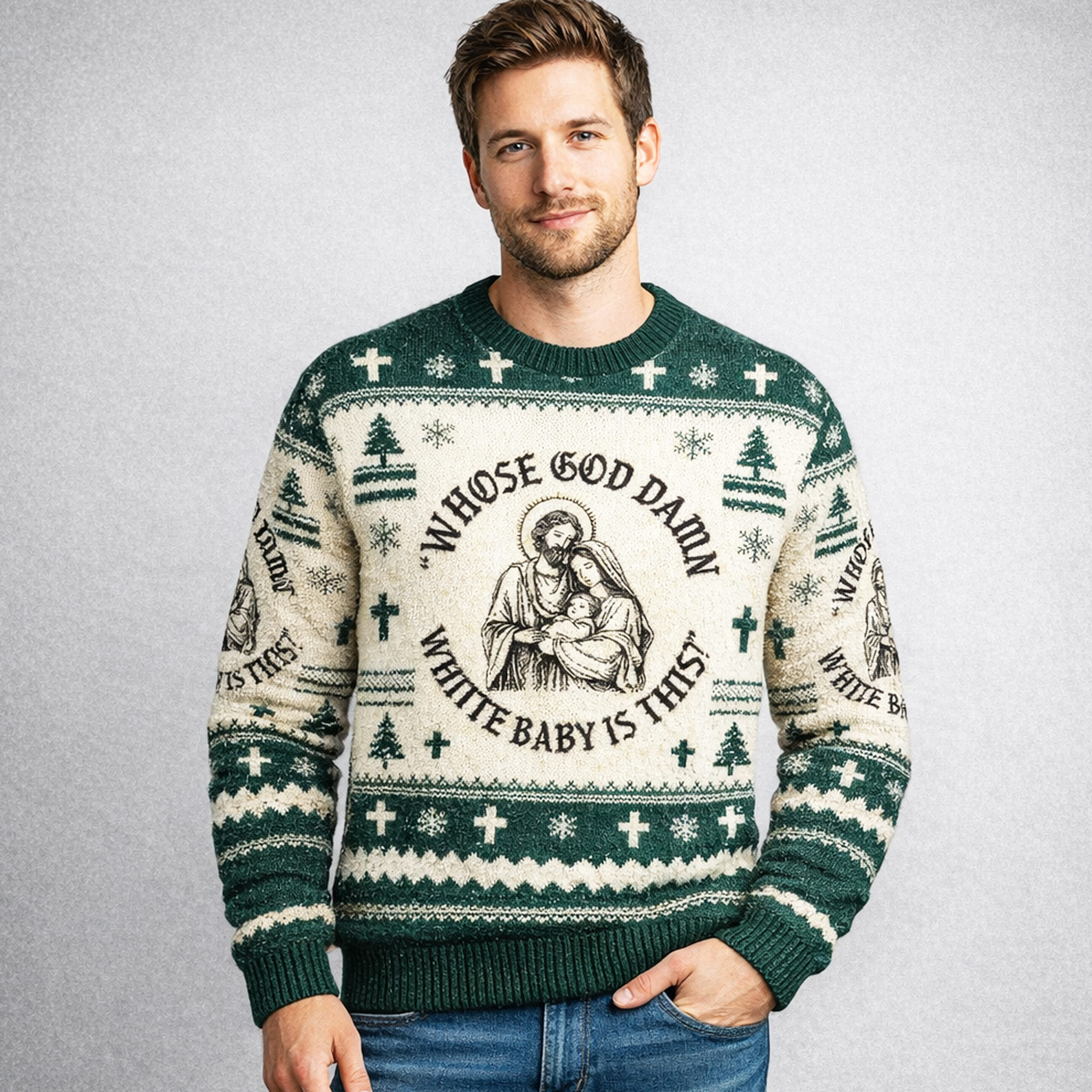 Whose Goddamn White Baby Is This Ugly Christmas Sweater Whose Goddamn White Baby Is This Ugly Christmas Sweater