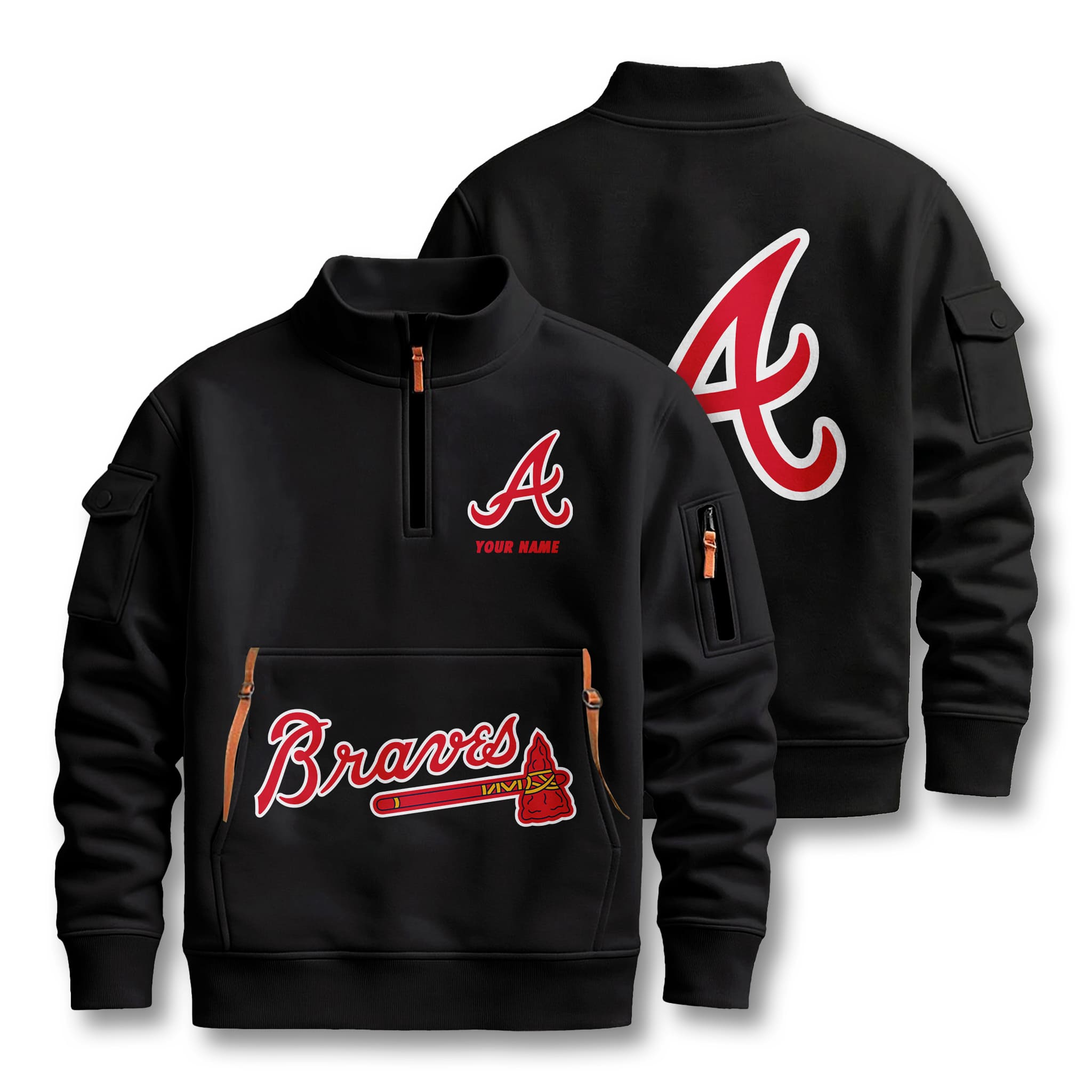 Atlanta Braves Custom Quarter Zip Sweatshirt 2 Atlanta Braves Custom Quarter Zip Sweatshirt 2