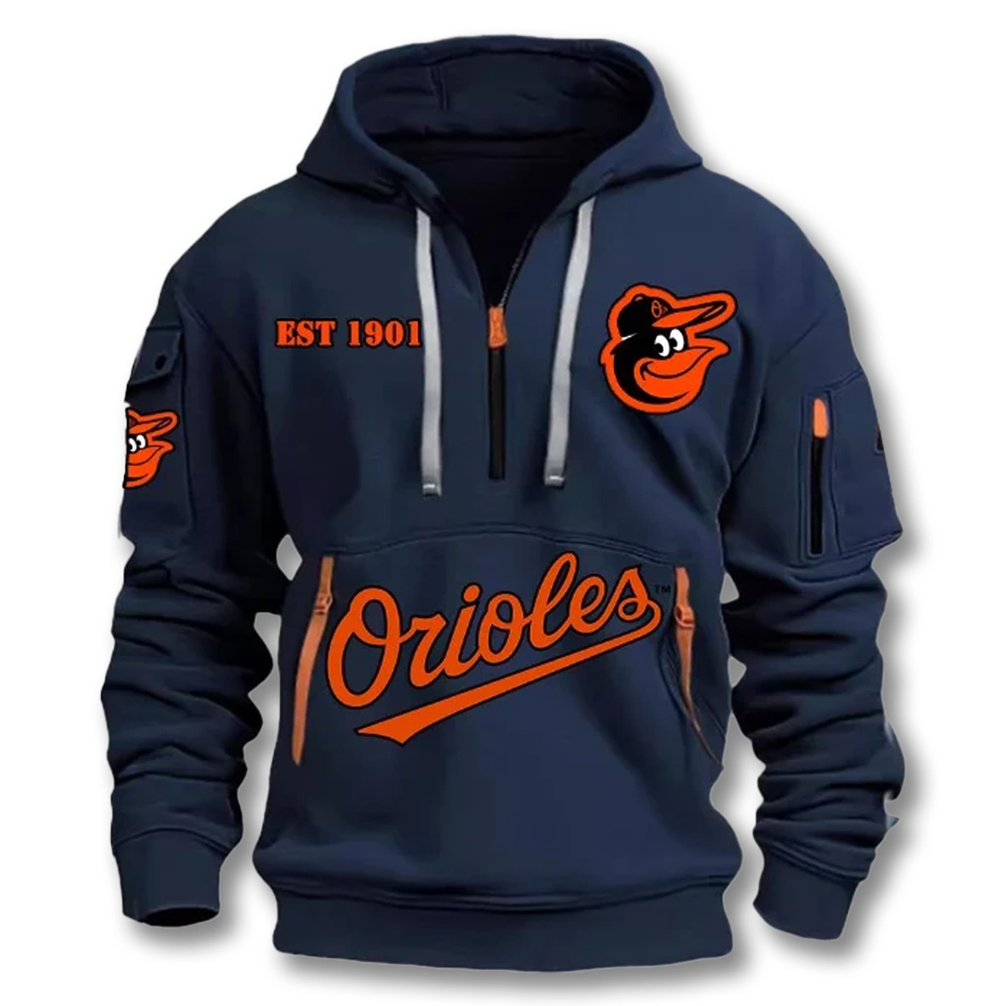 Baltimore Orioles EST 1901 Quarter Zip Hoodie 1 Baltimore Orioles EST 1901 Quarter Zip Hoodie 1