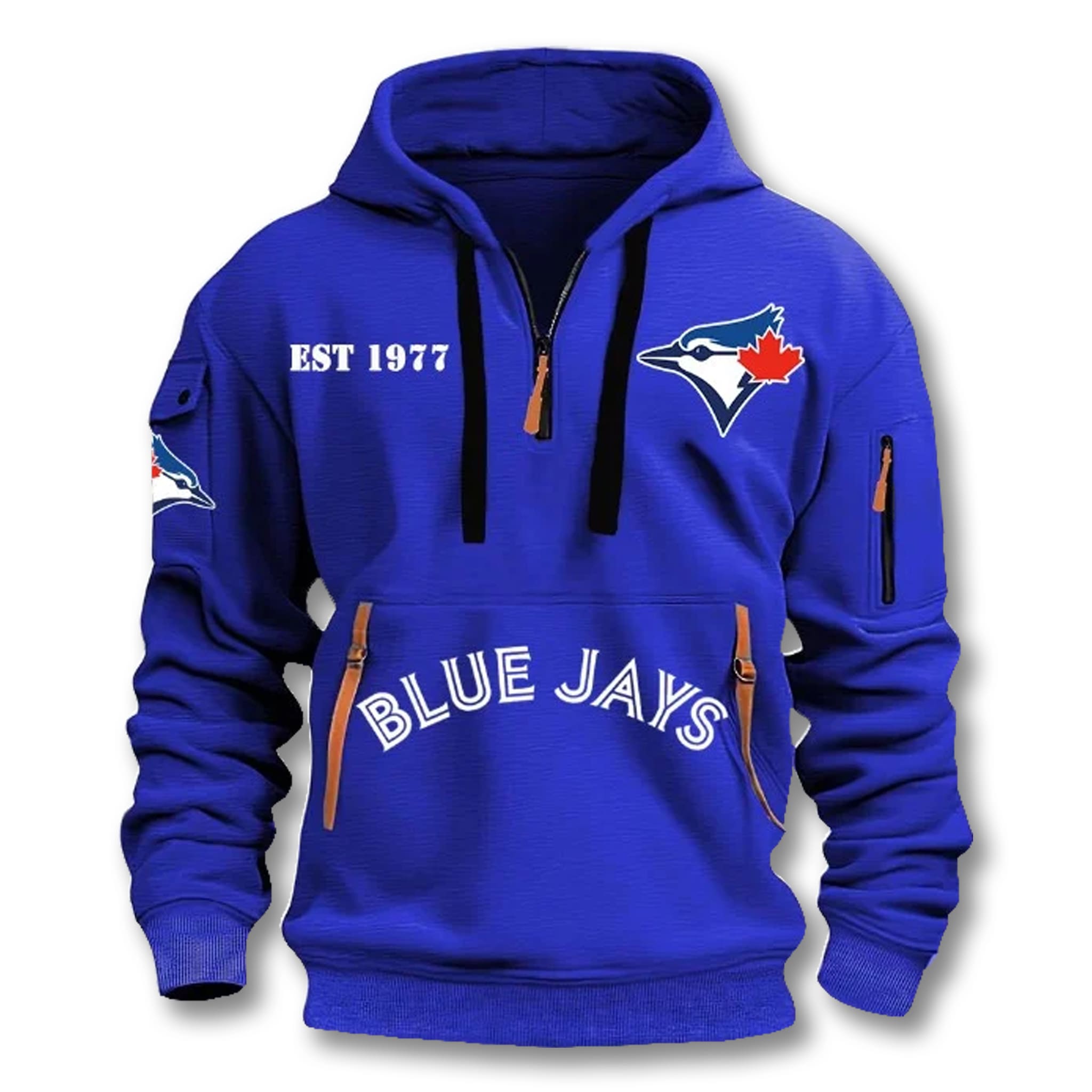 Blue Jays Established 1977 Quarter Zip Hoodie 2 Blue Jays Established 1977 Quarter Zip Hoodie 2