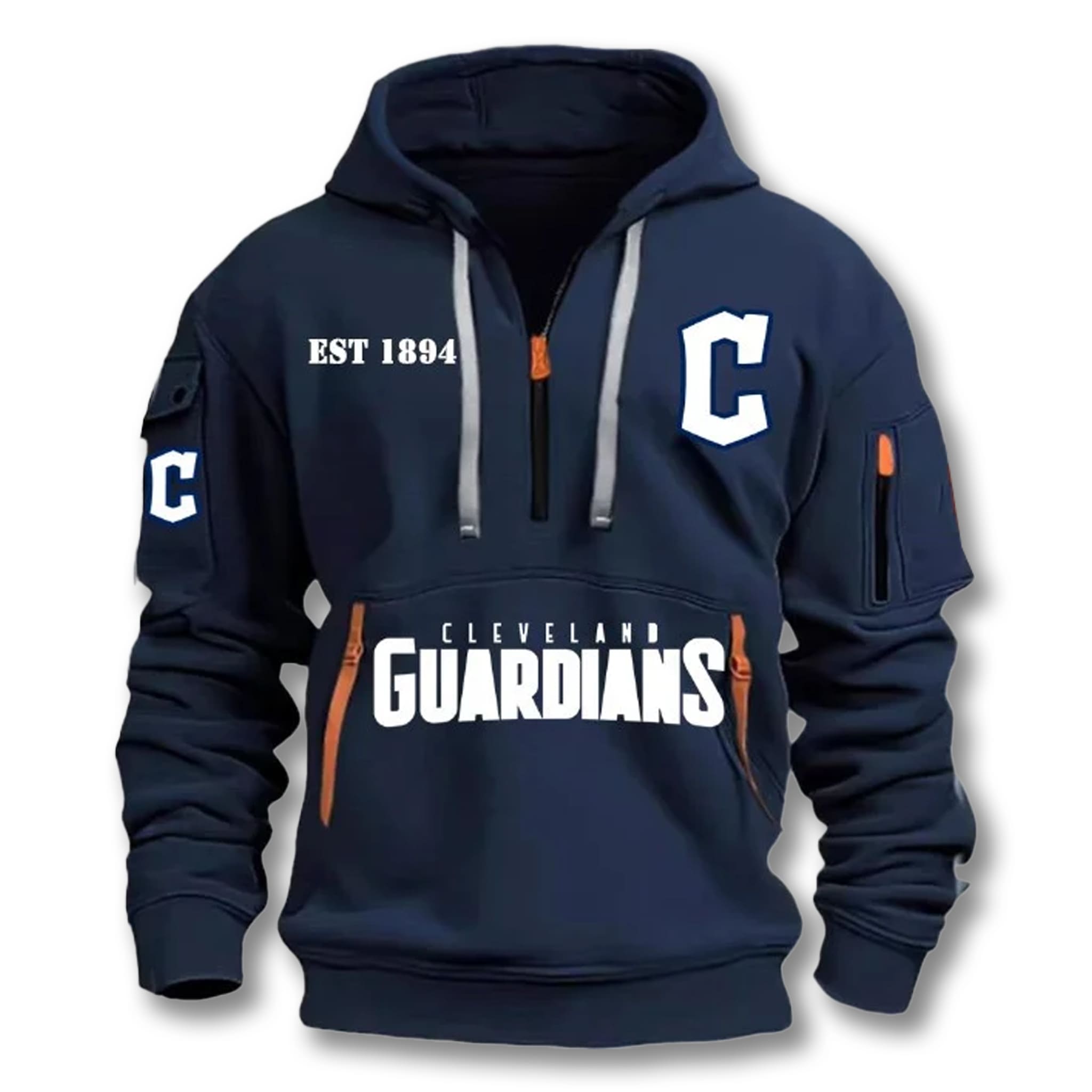 Cleveland Guardians EST 1894 Quarter Zip Hoodie 1 Cleveland Guardians EST 1894 Quarter Zip Hoodie 1