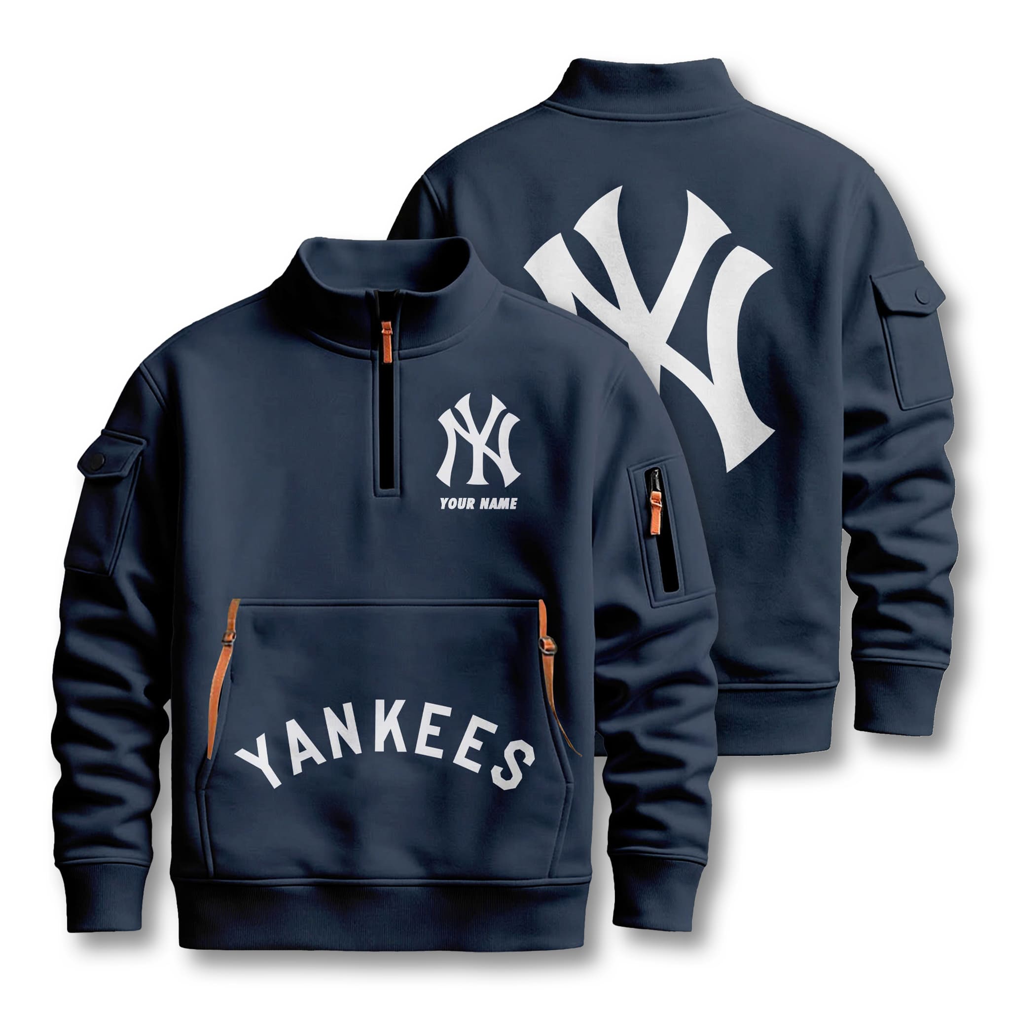 New York Yankees Custom Quarter Zip Sweatshirt 1 New York Yankees Custom Quarter Zip Sweatshirt 1